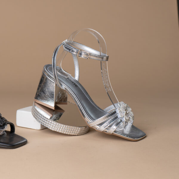 100004 VIAMARTE SANDALIA MAXIFLOR TACON 5 CMS PLATEADO METALIZADO