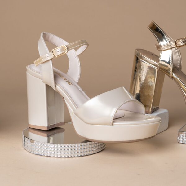 141006 VIAMARTE SANDALIA CON PLATAFORMA TACON 8 CMS BEIGE VITREO