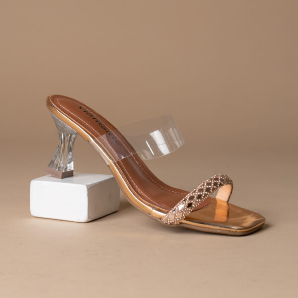 200010 VIAMARTE SANDALIA SUECA TACON COPA CRISTAL 6 CMS ORO ROSA ESPEJO