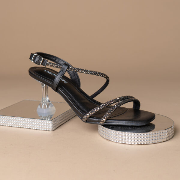 201010 VIAMARTE SANDALIA DE TIRAS TACON COPA 6 CMS NEGRO NAPA